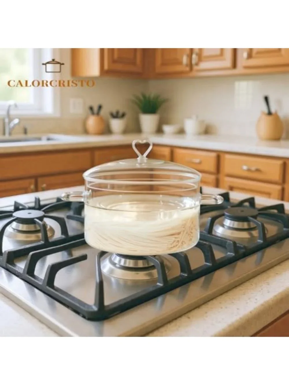 3L Glass Cooking Pot with Lid - Durable, Heat-Resistant, Perfect for Stews